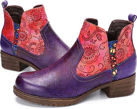 Amazon.com: purple ankle boots for women