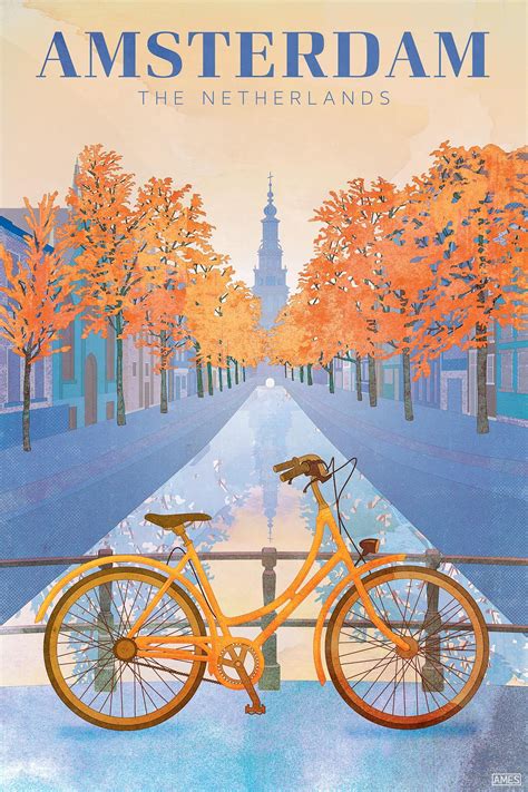 Amsterdam Travel Poster - Etsy | Travel posters art deco, Retro travel poster, Travel posters
