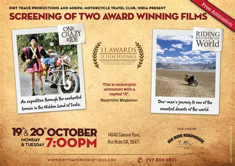 Screenings at Rio Nido Roadhouse: One Crazy Ride and Riding Solo...Top of the World | Adventure ...