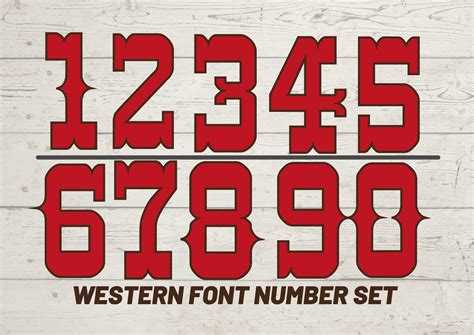 Western Number Font Svg Cowboy Font Svg Shirt Number - Etsy Norway