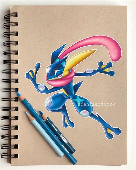 Finished my pencil crayon drawing of Greninja from Pokémon / Super ...