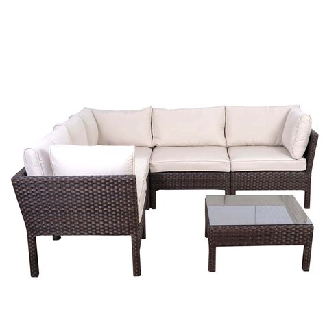 Infinity Dark Brown 6 Piece Wicker Patio Conversation Set – EnvelorHome