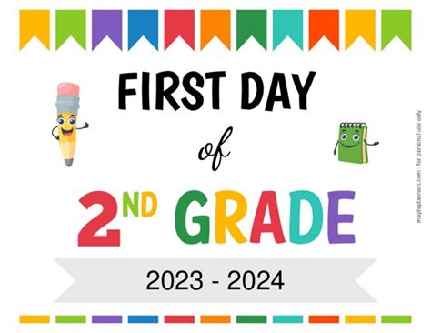 Printable First Day of School Sign 2nd Grade