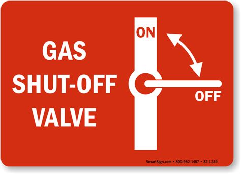 Gas Shut Off Valve Sign, SKU: S2-1239