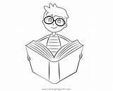 Boy Reading Book Coloring Page For Kids  Free Back To School Printable sketch template