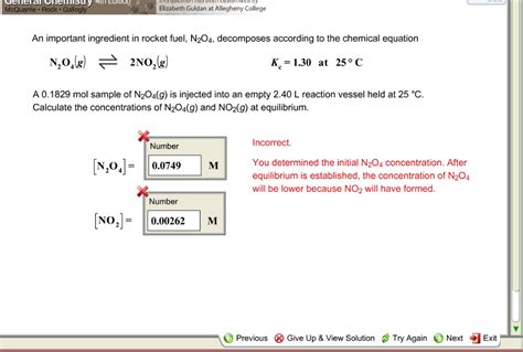 Solved An important ingredient in rocket fuel, N_2O_4, | Chegg.com