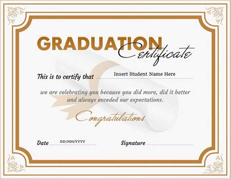 Graduation Certificate Templates for MS WORD | Professional Certificate Templates