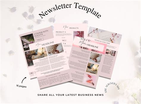 Small Business Newsletter Template, Canva Template, Fully Editable ...