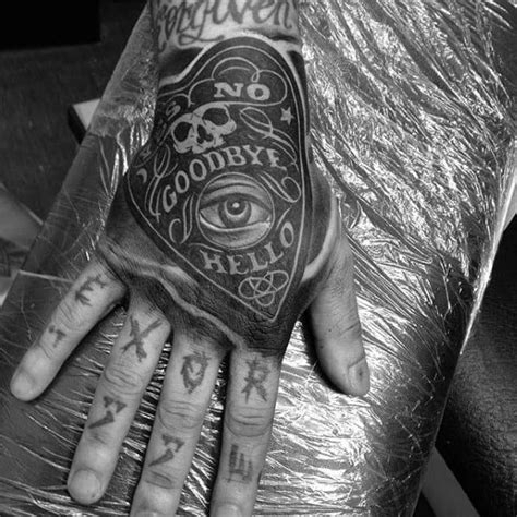 40 Planchette Tattoo Designs For Men - Ouija Board Ink Ideas