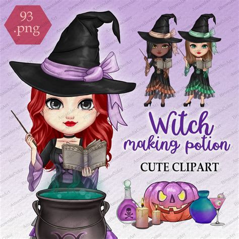 Witch making potion clipart by Amandacolor