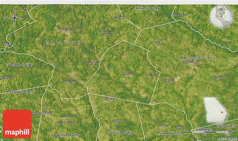 Satellite 3D Map of Candler County