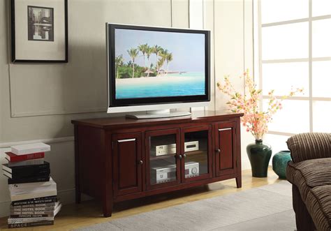 Tv Stand, Cherry - Solid Poplar Wood, Bass W Cherry - Walmart.com ...