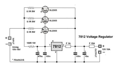 High Current 7812 Voltage Regulator Circuit