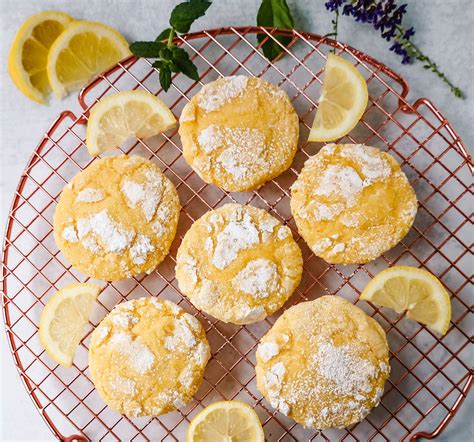 Soft chewy lemon cookies with fresh lemon juice, lemon zest, and lemon extract to give them the ...