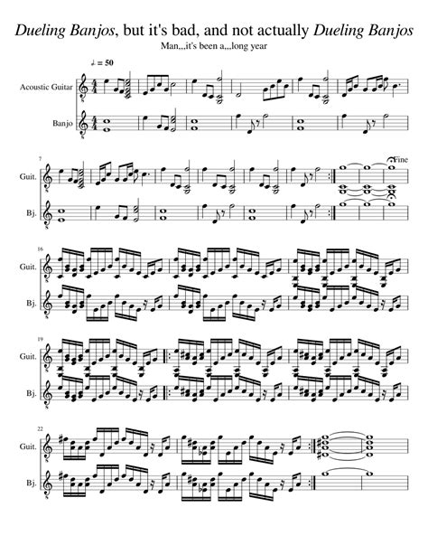 Dueling Banjos but it s bad and not actually Dueling Banjos Sheet music for Guitar, Banjo (Mixed ...