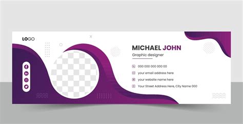 Creative email signature template. Corporate mail business email signature free vector banner ...