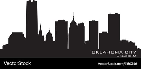 Oklahoma city skyline detailed silhouette Vector Image