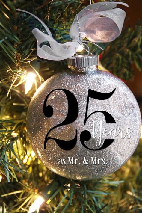 25th Anniversary Christmas Ornament – Personalized with Wedding Date ...