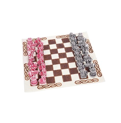 Mongol Shatar /chess/ with felt board - Mongolianz