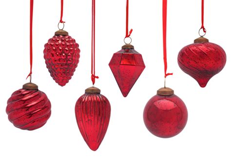 Set of 6 Antiqued Red Ornaments $29.00 | Red ornaments, Holiday ...