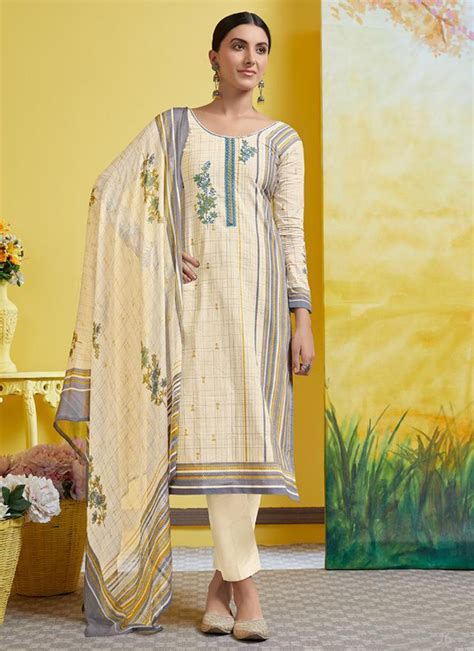 Sadhana Vol 32 Sadhana Fashion Fancy Work New Designer Pure Cotton Casual Wear Salwar Suits ...