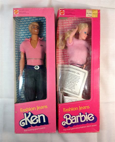 Vintage Fashion Jeans Barbie & Ken 2 Doll Set 1981 Mattel