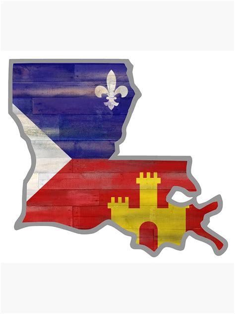 "Louisiana With Acadiana Flag " Poster by BL3Designco | Redbubble