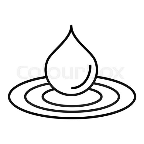 Water drop line icon. Outline and flat ... | Stock vector | Colourbox