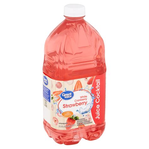 Great Value White Cranberry Strawberry Juice Cocktail, 64 fl oz - Walmart.com - Walmart.com