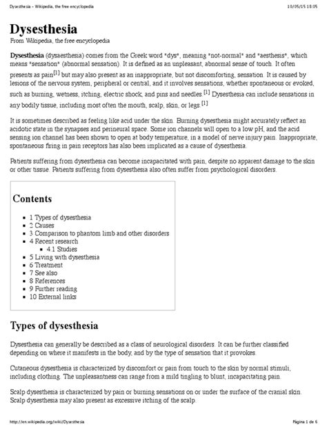 Wikipedia - Dysesthesia (CHECKED) | Symptoms And Signs: General | Feeling