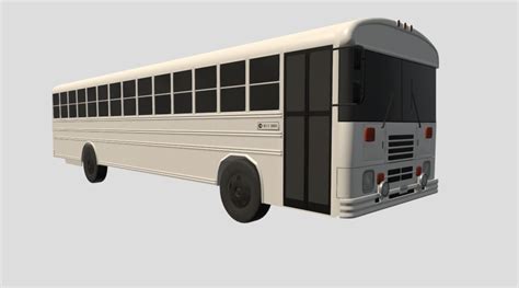 White Bluebird Bus - DownloadFree3D.com