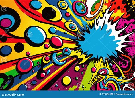 Abstract Colorful Pop Art Background: Vibrant Design, Generative Ai Stock Illustration ...