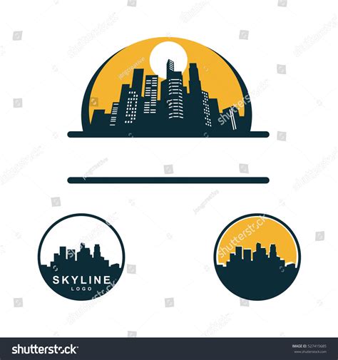 City Building Skyline Logo Illustration Stock Vector (Royalty Free ...