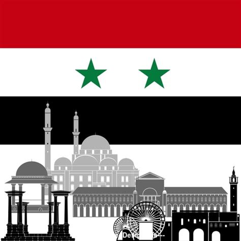 Syria collection of different architecture vector free download