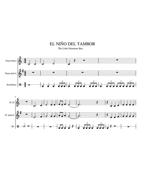 EL NI O DEL TAMBOR Sheet music for Drum Group, Recorder (Mixed Trio) | Musescore.com