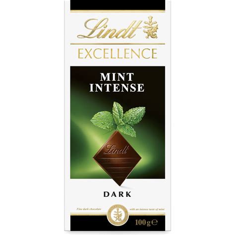 Calories in Lindt Excellence Dark Chocolate Mint Intense calcount