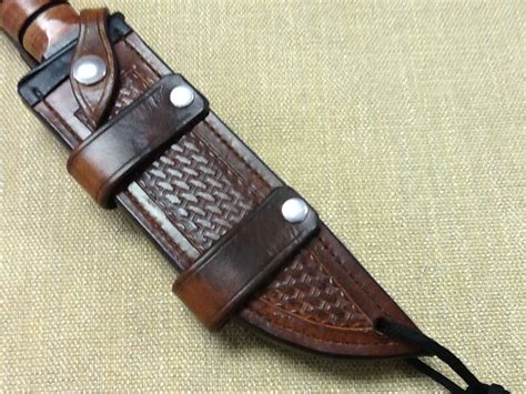 Custom leather sheath for KA Bar knife. | Custom leather, Leather sheath, Ka bar knives