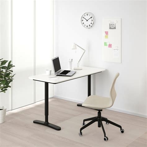 BEKANT desk, white/black, 140x60 cm - IKEA