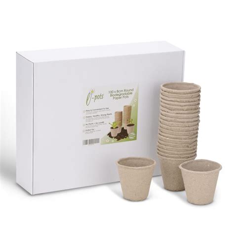 Biodegradable Plant Pots | 100 x 8cm | For Seeds, Cuttings & Plugs - e-pots