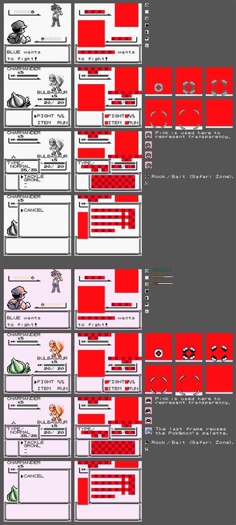 Game Boy / GBC - Pokémon Red / Blue - Battle Screen - The Spriters Resource