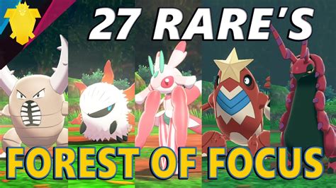 27 Rare Pokemon in Forest of Focus - Pokemon Sword and Shield Isle of Armor - YouTube