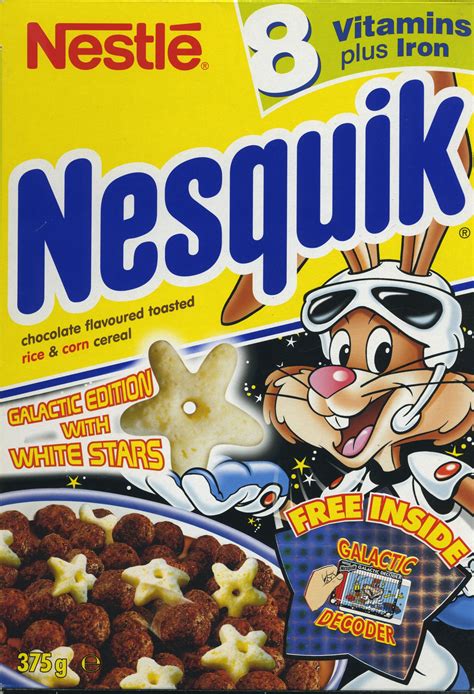 Nesquik Galactic Edition ©1998 Société des Produits Nestlé S.A. UK | Cereal packaging ...