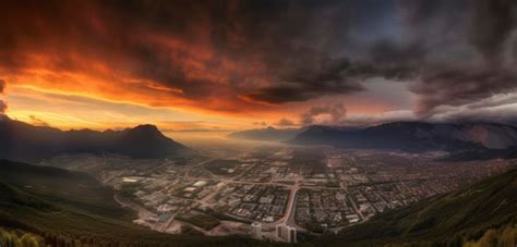 Premium AI Image | A sunset over the city of cape town