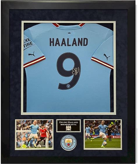 Erling Haaland Signed Autographed Manchester Jersey Custom Framed to 32x40 Icons - Autographed ...