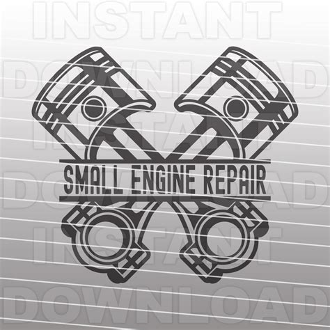 Small Engine Repair Logo With Crossed Pistons SVG File,mechanic ...