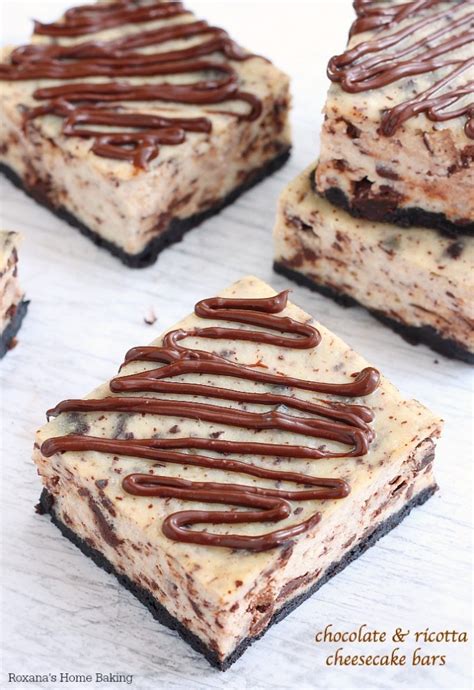 Chocolate ricotta cheesecake bars recipe