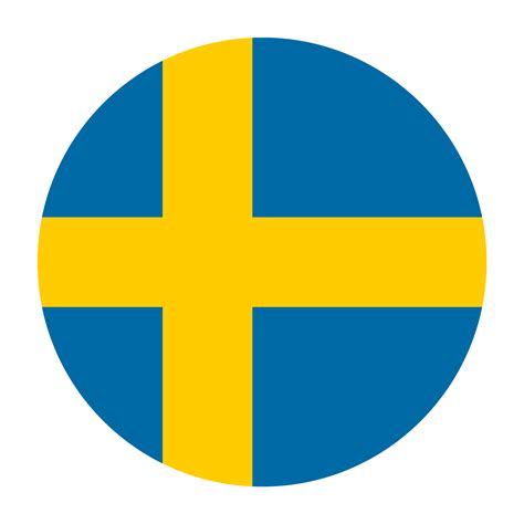 Sweden Flat Rounded Flag Icon with Transparent Background 16328558 PNG