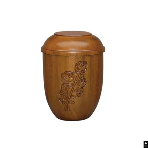 Wooden funeral urn 'Roses' | Funeral urns, Urn, Wood urn