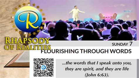 RHAPSODY OF REALITIES DEVOTIONAL, SUNDAY JUNE 07 2020. FLOURISHING THROUGH WORDS. - YouTube