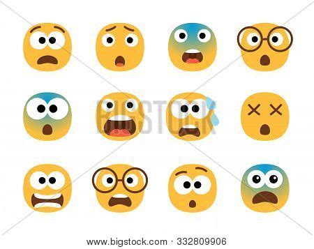 Scared Emoticon Faces Vector & Photo (Free Trial) | Bigstock